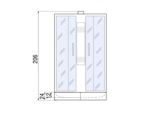 Душевая кабина River NARA Б/К 90х70 без крыши, матовое стекло, профиль хром матовый, левая