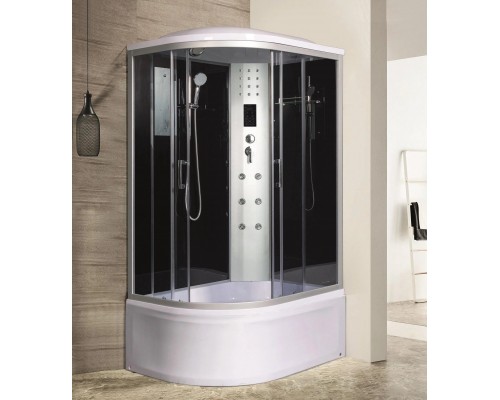 Душевая кабина River DUNAY XL 120х90 тонированное стекло, профиль хром матовый, правая