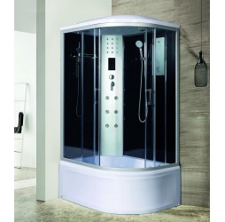 Душевая кабина River DUNAY XL 120х90 тонированное стекло, профиль хром матовый, левая