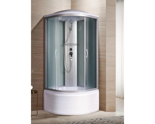 Душевая кабина River NARA XL 100х100 матовое стекло, профиль хром матовый