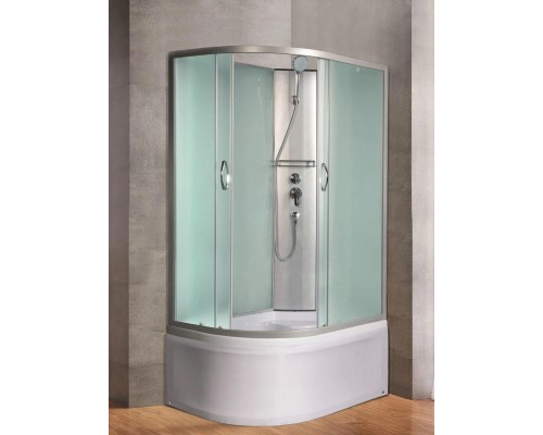 Душевая кабина River NARA Б/К XL 100х80 без крыши, матовое стекло, профиль хром матовый, правая