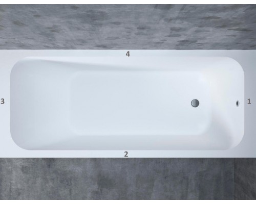 Ванна встраиваемая Salini S-Stone Матовое ORLANDA 1600x700мм I 102025M
