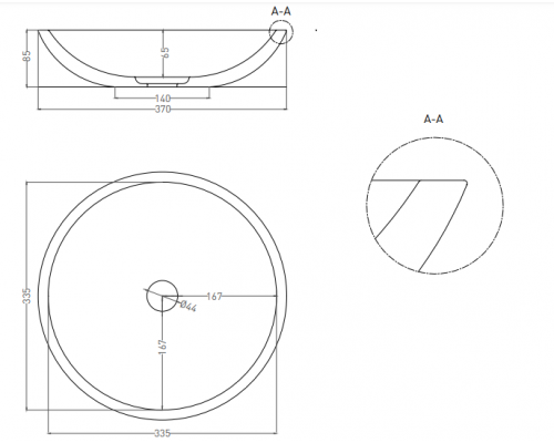 Раковина накладная Salini S-Sense Глянцевое CALLISTA 370x370мм I 1101105G