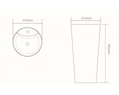 Умывальник напольный с переливом Santi Line SL-4007BM 410*410*850 голубой матовый