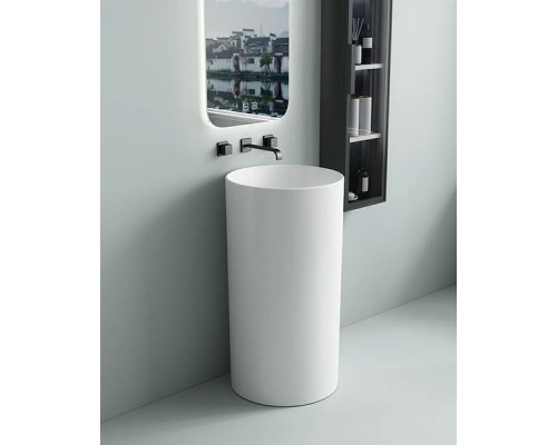 Умывальник напольный без перелива Santi Line SL-4014 445x445x865 без отверстия под смеситель белый глянец