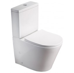 Унитаз напольный безободковый Santi Line SL-5014 сиденье Duroplast, микролифт, арматура GEBERIT, белый глянец
