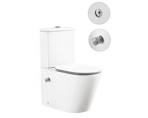 Унитаз напольный с встроенным смесителем и функцией биде Santi Line SL-5014SM-BD сиденье Duroplast, микролифт,арматура GEBERIT, белый глянец