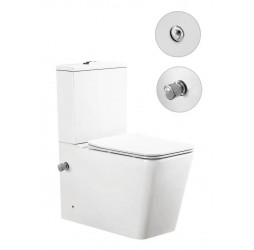 Унитаз напольный с встроенным смесителем и функцией биде Santi Line SL-5017SM-BD сиденье Duroplast, микролифт,арматура GEBERIT, белый глянец