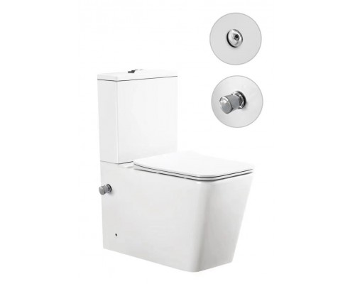 Унитаз напольный с встроенным смесителем и функцией биде Santi Line SL-5017SM-BD сиденье Duroplast, микролифт,арматура GEBERIT, белый глянец