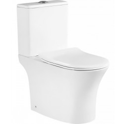 Унитаз напольный безободковый Santi Line SL-5022 сиденье Duroplast, микролифт, белый глянец