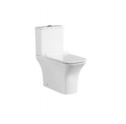 Унитаз напольный безободковый Santi Line SL-5023 сиденье Duroplast, микролифт, белый глянец