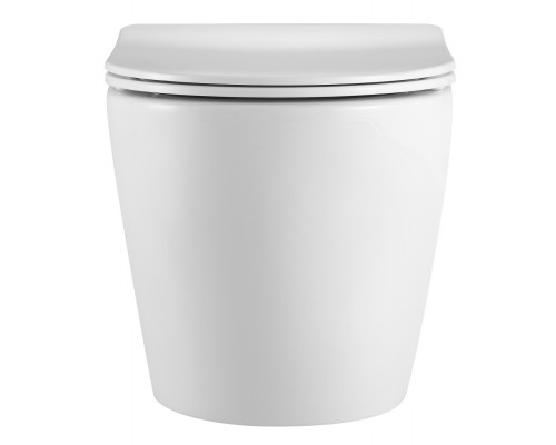 Унитаз подвесной безободковый с закрытым дном Tornado Santi Line SL-5025Z сиденье Duroplast, микролифт, белый глянец