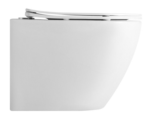 Унитаз подвесной безободковый с закрытым дном Tornado Santi Line SL-5025Z сиденье Duroplast, микролифт, белый глянец