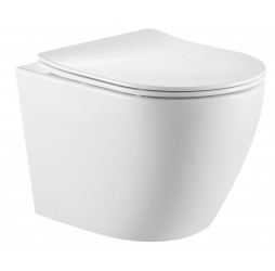 Унитаз подвесной безободковый с закрытым дном Tornado Santi Line SL-5025Z сиденье Duroplast, микролифт, белый глянец