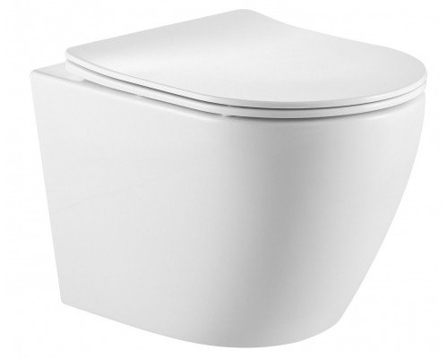 Унитаз подвесной безободковый с закрытым дном Tornado Santi Line SL-5025Z сиденье Duroplast, микролифт, белый глянец