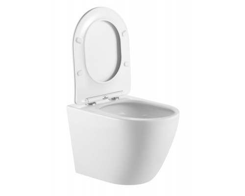 Унитаз подвесной безободковый с закрытым дном Tornado Santi Line SL-5025Z сиденье Duroplast, микролифт, белый глянец