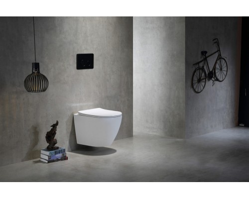 Унитаз подвесной безободковый с закрытым дном Tornado Santi Line SL-5025Z сиденье Duroplast, микролифт, белый глянец