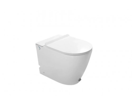 Унитаз напольный, приставной,безободковый, импульсный Santi Line SL-5030 сиденье Duroplast, микролифт, белый глянец