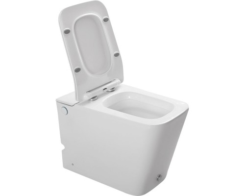 Унитаз напольный, приставной,безободковый, импульсный Santi Line SL-5033 сиденье Duroplast, микролифт, белый глянец