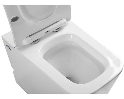 Унитаз напольный, приставной,безободковый, импульсный Santi Line SL-5033 сиденье Duroplast, микролифт, белый глянец