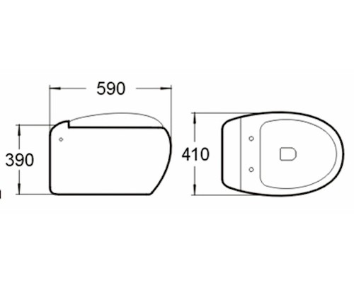 Унитаз подвесной безободковый Santi Line SL-5001 сиденье Duroplast, микролифт, белый глянец
