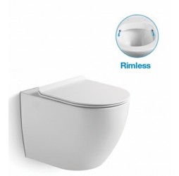 Унитаз подвесной безободковый Santi Line SL-5002 сиденье Duroplast, микролифт, белый глянец