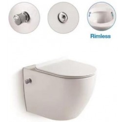 Унитаз подвесной безободковый со встроенным смесителем и функцией биде Santi Line, SL-5002SM-BD