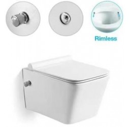 Подвесной унитаз SantiLine SL-5004SM-BD со встроенным смесителем и функцией биде