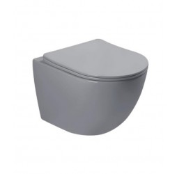 Унитаз напольный безободковый Santi Line SL-5010 сиденье Duroplast, микролифт, белый глянец