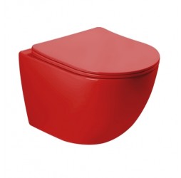 Унитаз подвесной красный матовый (сиденье микролифт) I SantiLine SL-5005MR