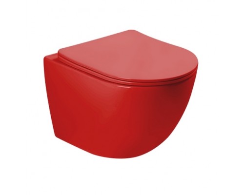 Унитаз подвесной красный матовый (сиденье микролифт) I SantiLine SL-5005MR