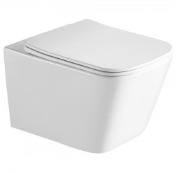 Унитаз подвесной безободковый Santi Line SL-5007 сиденье Duroplast, микролифт, белый глянец