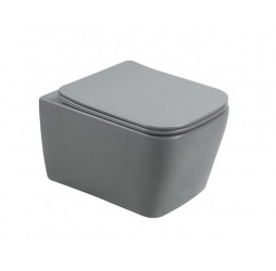 Унитаз подвесной безободковый Santi Line SL-5007MG сиденье Duroplast, микролифт, серый матовый