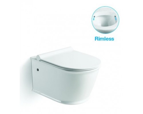 Унитаз подвесной безободковый Santi Line SL-5009 сиденье Duroplast, микролифт, белый глянец