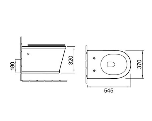 Унитаз подвесной безободковый Santi Line SL-5009 сиденье Duroplast, микролифт, белый глянец