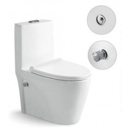 Напольный унитаз SantiLine SL-5012SM-BD со встроенным смесителем и функцией биде + крышка