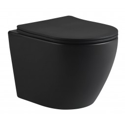 Унитаз подвесной безободковый Tornado Santi Line SL-5025MB сиденье Duroplast, микролифт, черный матовый