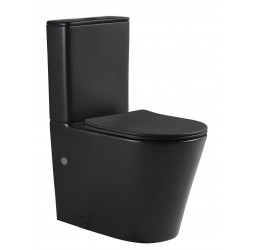 Унитаз напольный безободковый Tornado Santi Line SL-5026MB сиденье Duroplast, микролифт, арматура GEBERIT, черный матовый