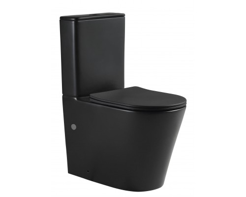 Унитаз напольный безободковый Tornado Santi Line SL-5026MB сиденье Duroplast, микролифт, арматура GEBERIT, черный матовый