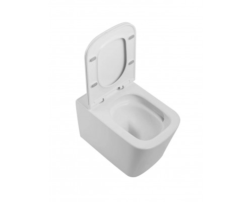 Унитаз подвесной безободковый Tornado Santi Line SL-5027 сиденье Duroplast, микролифт, белый глянец