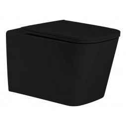 Унитаз подвесной безободковый Tornado Santi Line SL-5027MB сиденье Duroplast, микролифт, черный матовый