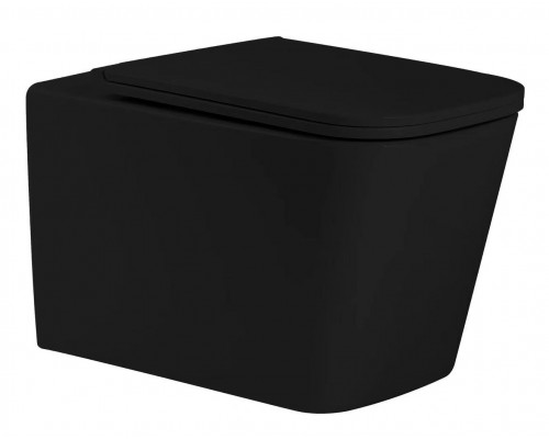 Унитаз подвесной безободковый Tornado Santi Line SL-5027MB сиденье Duroplast, микролифт, черный матовый