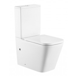 Унитаз напольный безободковый Tornado Santi Line SL-5028 сиденье Duroplast, микролифт, арматура GEBERIT, белый глянец