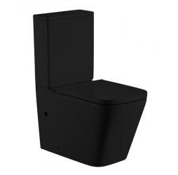 Унитаз напольный безободковый Tornado Santi Line SL-5028MB сиденье Duroplast, микролифт, арматура GEBERIT, черный матовый