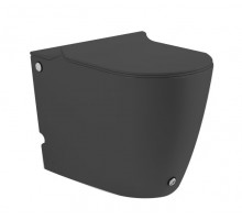 Унитаз напольный, приставной,безободковый, импульсный Santi Line SL-5030MB сиденье Duroplast, микролифт, черный матовый