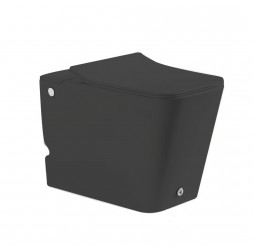 Унитаз напольный, приставной,безободковый, импульсный Santi Line SL-5033MB сиденье Duroplast, микролифт, черный матовый