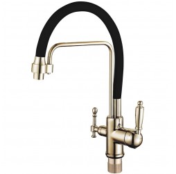 Vieir Смеситель кухонный под фильтр ( 2 воды)  (Бронза/черный ) V15006D