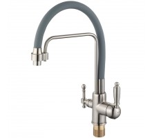 Vieir Смеситель кухонный под фильтр ( 2 воды)  (Satin/ серый ) V15006G