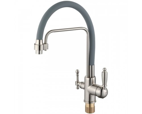 Vieir Смеситель кухонный под фильтр ( 2 воды)  (Satin/ серый ) V15006G