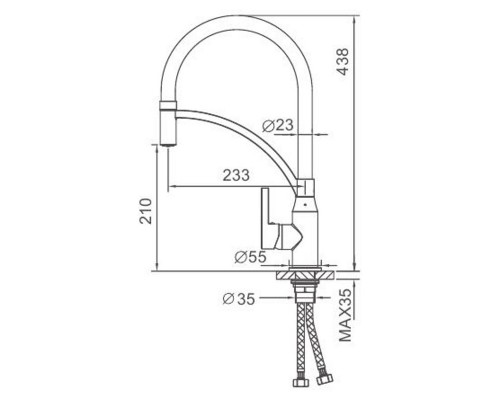 Vieir Смеситель кухонный под фильтр (2 воды) гибкий силиконовый излив  (матовое золото ) V15007S
